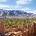 Berberic kasbah town architecture at the Draa Valley, Sahara Desert